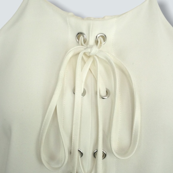 PARKER Estella Estella Grommeted Lace Up Top White - Picture 5 of 10
